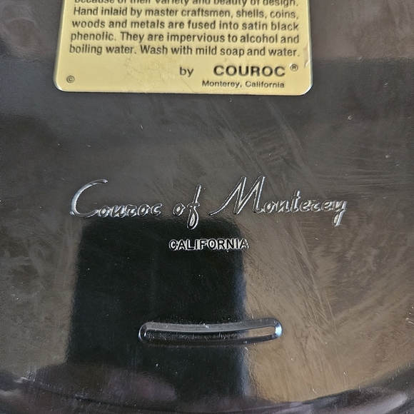 Couroc of Monterey Vintage 10.5" Owl Tray With Label - Picture 7 of 9